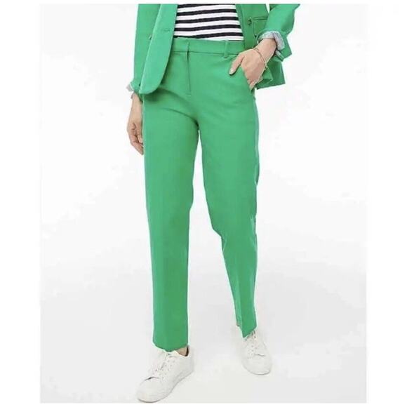 J CREW Kallie Pant Modern Clover Green Stretchy Classic Straight Leg Sz 10T NWT - Picture 1 of 12